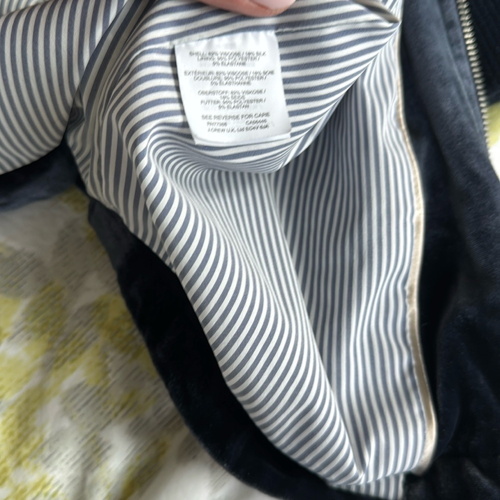 J. Crew Navy Velvet Bomber Jacket Size XS - Picture 8 of 10